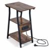 Costway 3-Tier Side End Table Bedside Charging Station Industrial