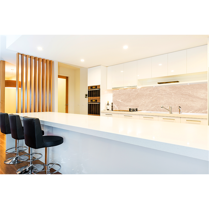 Bellessi 650 x 600 x 6mm Motiv Textured Glass Splashback - Granite Sand