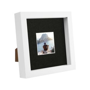Nicola Spring 6" X 6" White 3d Box Photo Frame - 2" X 2" Mount