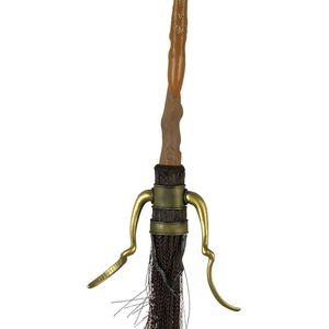 Rubies Harry Potter Broom Plastic Molded Handle Bristles Foot Stirrups - Gold