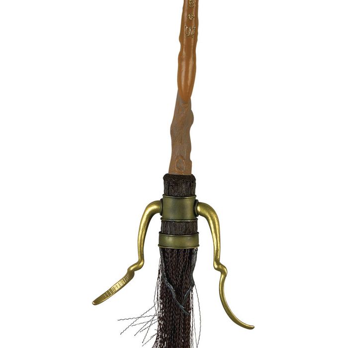 Rubies Harry Potter Broom Plastic Molded Handle Bristles Foot Stirrups - Gold