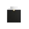 Attica Mellini 600mm Matte Black Vanity With Pure White Stone Top 