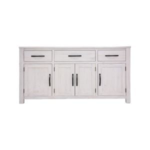 Foxglove Buffet Table 158cm 4 Door 3 Drawer Solid Mt Ash Timber Wood - White