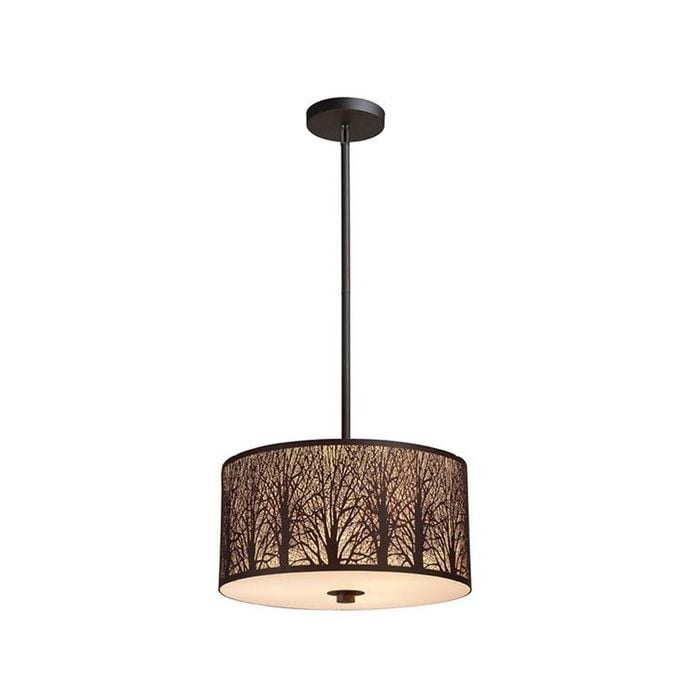 CLA Lighting AUTUMN Aged Bronze with Amber Lining Pendant - 40cm