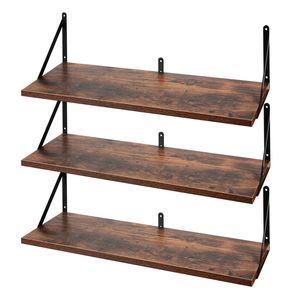 Levede Floating Wall Shelf 60Cm Rustic Brown Bathroom Kitchen Display Shelf