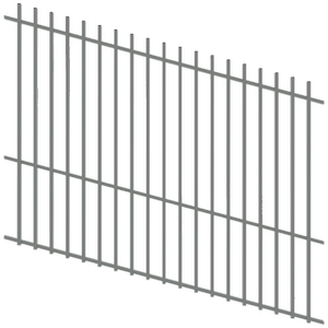 ProtectorAl 1201 - 2400 x 1800mm Palladium Silver Raked 16-30º Batten Pool Fence Panel