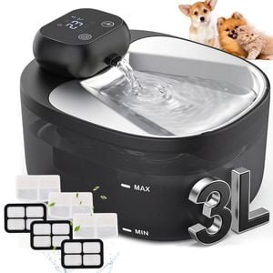 Advwin Thermostatic Automatic Pet Water Fountain + 3Pack Pet Water Fountain Filter Replacement
