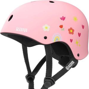 OutdoorMaster Kids Bike Helmet Pink Flower S