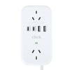 Click Fast Charging 2 Outlet White Powerboard with USB A & C Outlets and Cord Storage