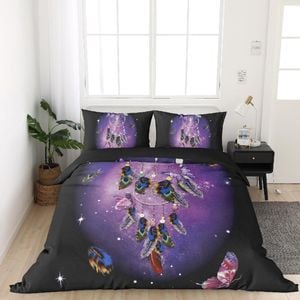 Dreamfields King FANTASY BUTTERFLY Design Soft Quilt Doona Duvet Cover Set