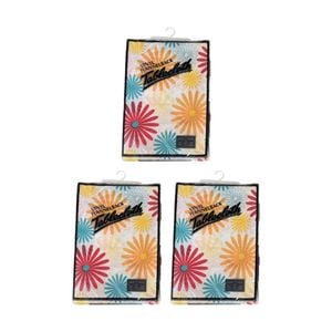 3PK Braz Vinyl Flannelback Floral Print Tablecloth 152x228cm Assorted
