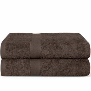 LINENOVA 2x Large Bath Sheets Cotton 550GSM Towels 90x180 cm - Chocolate Brown
