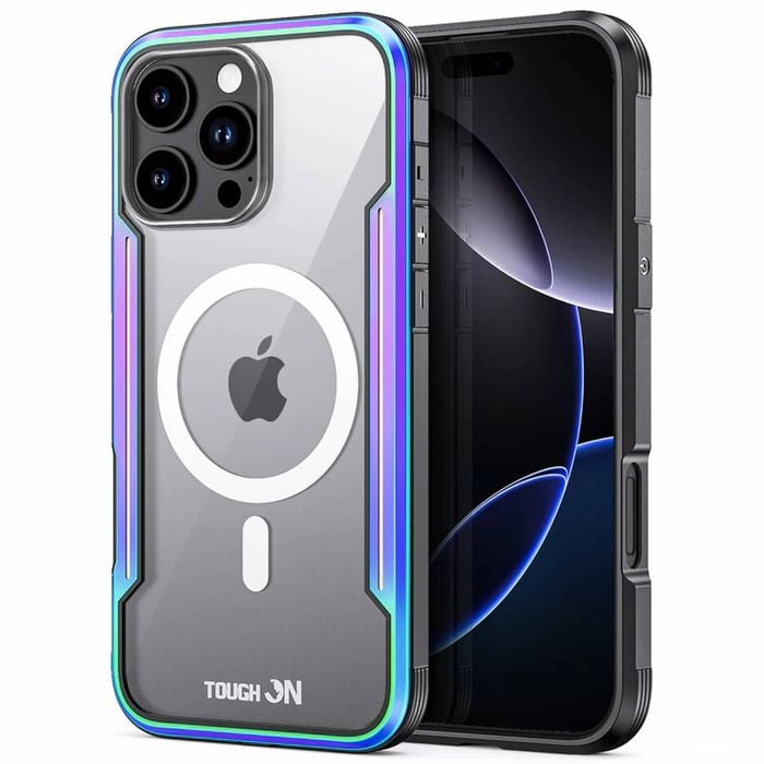 Tough On iPhone 16 Pro Case Iron Shield with MagSafe Iridescent