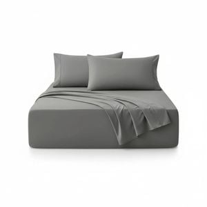 Hotel Comfort Super King Fitted Sheet Set 2000TC Ultra Soft Brushed Microfiber Bed Set (Gray)