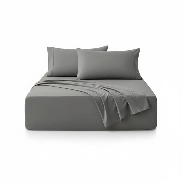 Hotel Comfort Super King Fitted Sheet Set 2000TC Ultra Soft Brushed Microfiber Bed Set (Gray)