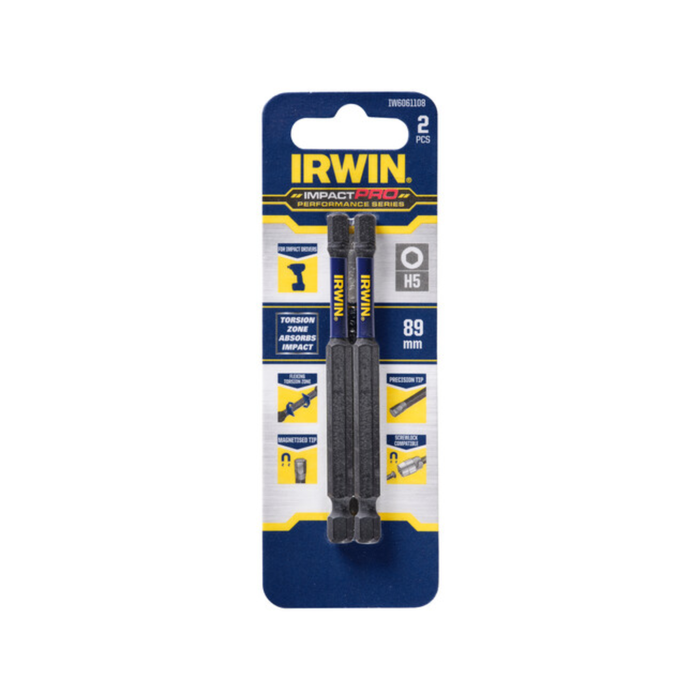 IRWIN 89mm Impact Pro Performance Hex 5 - 2 Pack