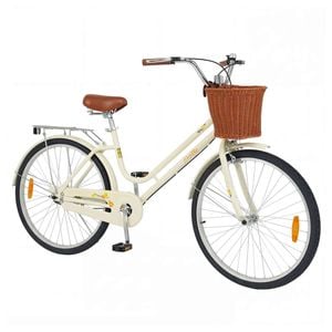 Costway 66cm Beach Cruiser Bike Commuter Adult Bicycle w/Adjustable Seat Beige