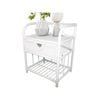 Breeze Suzane Natural Rattan One Drawer Bedside Table Solid White