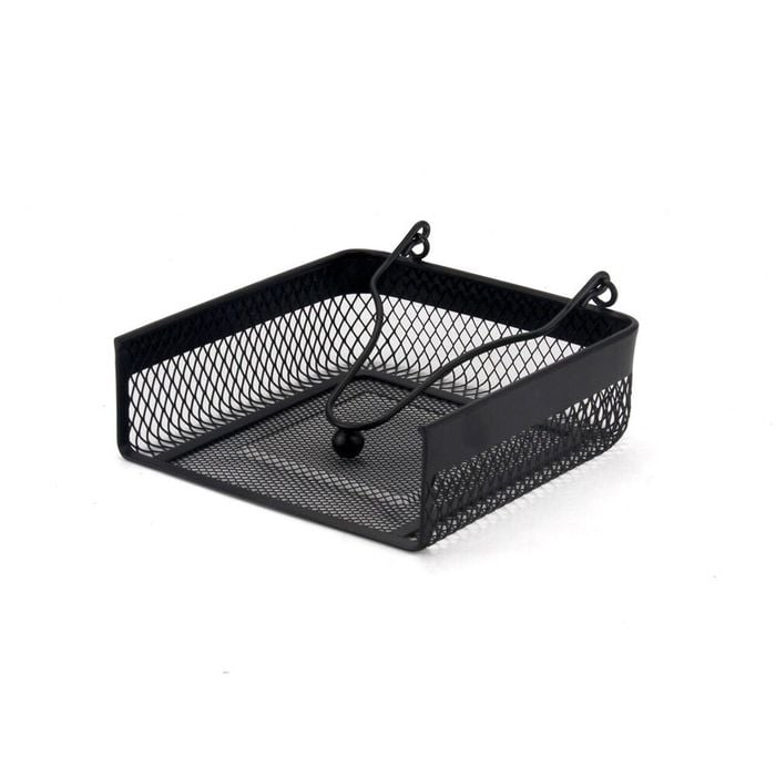 Classica Nero Mesh Napkin Square Holder Home Organiser 18.5x16cm Black