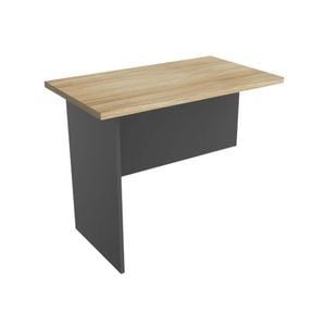 UBIZ Furniture Xavier Wooden Work Corner Return Office Desk - Oak & Ironstone