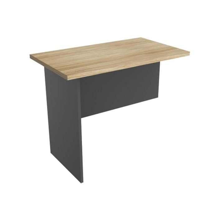 UBIZ Furniture Xavier Wooden Work Corner Return Office Desk - Oak & Ironstone