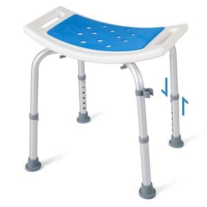 Costway Adjustable Height Shower Chair Aluminum Frame Bathtub Stool