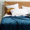 Accessorize Bedroom Collection 240cm x 260cm Blue Super Soft Plush Blanket - Ink Blue