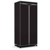Costway Wardrobe Organizer Folding Fabric Cabinet Zippered-Brown