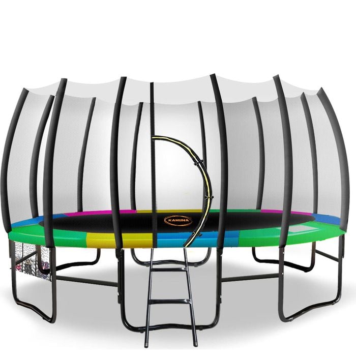 Kahuna 14ft Twister Springless Trampoline - Rainbow