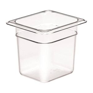 Cambro Polycarbonate Gastronorm Food Pan Clear 1/6 150mm Commercial Kitchen Storage