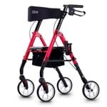 Altus Classic Walker with Seat Rollator Height Adjustable Folding Red