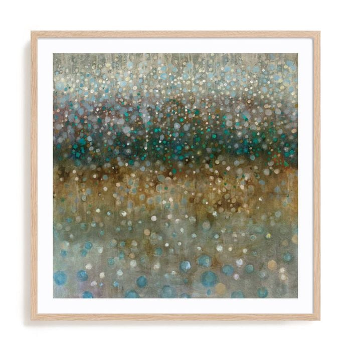 Artey | Abstract Rain - Framed Print - Oak - 100 x 100cm