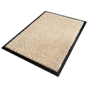 Equipmed 60x85cm Non-slip Indoor Floor Mat Beige, Pp Cut Pile, Synthetic Rubber Base, Anti-trip Edging