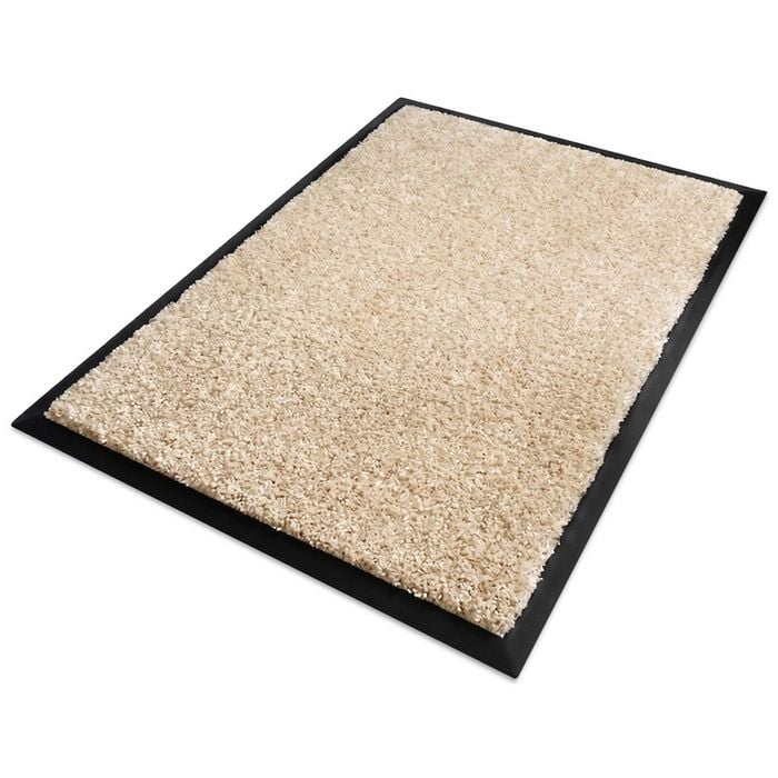 Equipmed 60x85cm Non-slip Indoor Floor Mat Beige, Pp Cut Pile, Synthetic Rubber Base, Anti-trip Edging