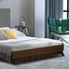 Cecilion King Grey Fabric Floating Walnut Bed Frame