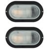 Arlec Black E27 Oval Bunker Light Bulkhead - 2 Pack