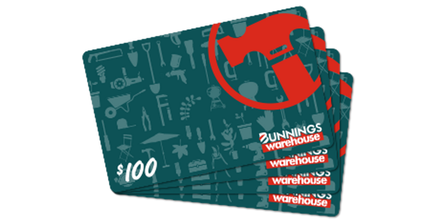 $100 Bunnings gift cards.