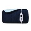 Dreamaker Eve Reversible Sherpa & Coral Fleece Electric Heated Throw Blanket Midnight Blue & Sky 130x160cm | Overheat Protection