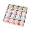 Catzon 16 Pcs Candy Christmas Ornaments 6CM Pastel Macaron Shatterproof Foam Ball for Holiday-Set1