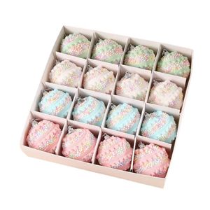 Catzon 16 Pcs Candy Christmas Ornaments 6CM Pastel Macaron Shatterproof Foam Ball for Holiday-Set3