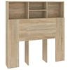 vidaXL Headboard Cabinet Home Organiser Wall Bookcase Shelf Sonoma Oak 100 cm Single