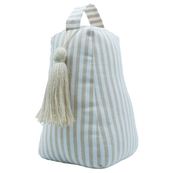 Astin Sinclair 13 x 13 x 21cm Brown Linen Stripe Door Stop