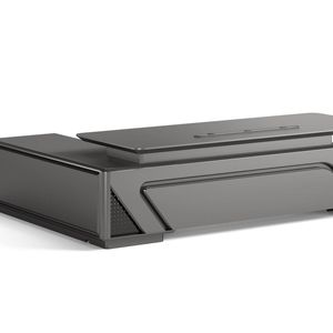 HELIOS 240cm Executive Office Desk  Right Return - Silver Grey + Brown