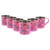 BillyCan Pansy 450ml Hand-Painted Camping Mugs - Pack of 6