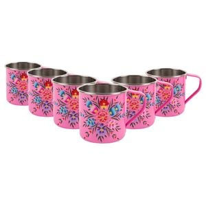 BillyCan Pansy 450ml Hand-Painted Camping Mugs - Pack of 6
