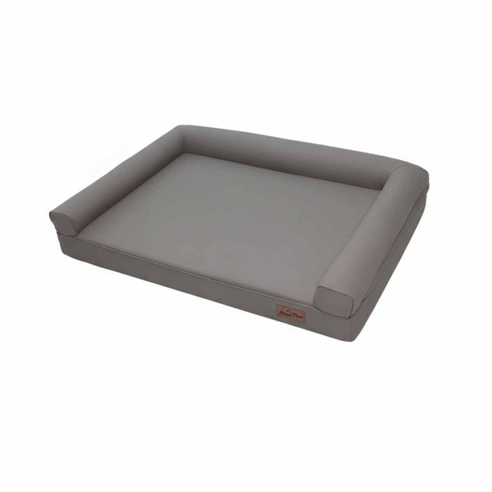 P&P Dusty Grey Microfiber Leather Dog Sofa Bed With Sponge Base Support XL Size