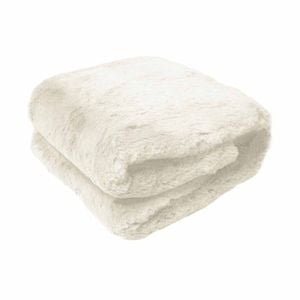 Meadow Soft Faux Fur Throw Rug 127 x 152 cm Polar Bear