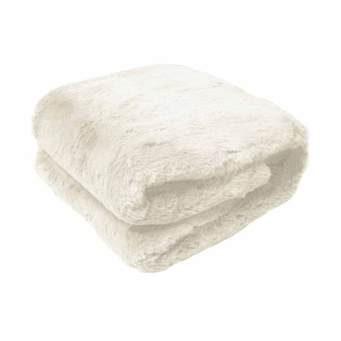 Meadow Soft Faux Fur Throw Rug 127 x 152 cm Polar Bear