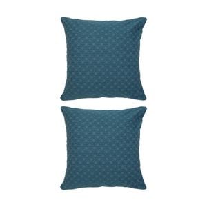 2pk Bambury Luna Jacquard European Pillowcase Teal Home Bedding 65x65cm