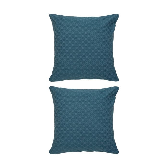 2pk Bambury Luna Jacquard European Pillowcase Teal Home Bedding 65x65cm